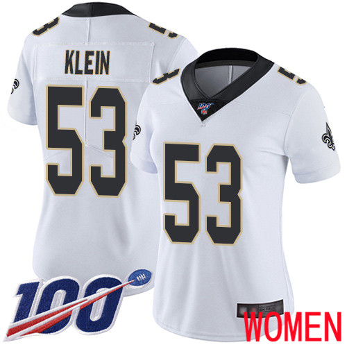 New Orleans Saints Limited White Women A J  Klein Road Jersey NFL Football #53 100th Season Vapor Untouchable Jersey